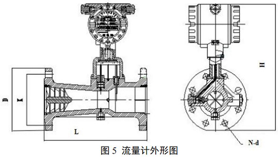氨氣旋進旋渦流量計外形圖